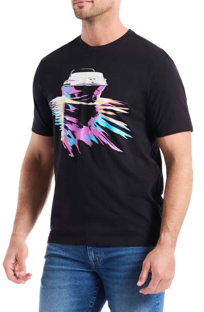 Robert Graham Night Voyage Knit Graphic T-Shirt, Alternate, color, Black