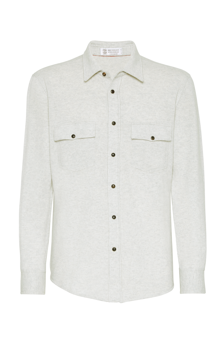 Brunello Cucinelli Virgin wool, cashmere and silk shirt-style cardigan, Main, color, 