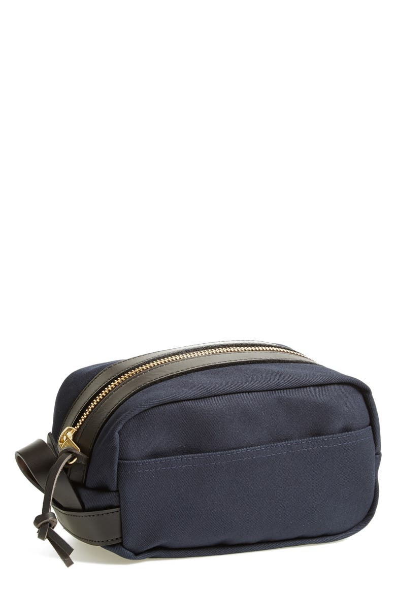 Leather Travel Kit, Main, color, NAVY