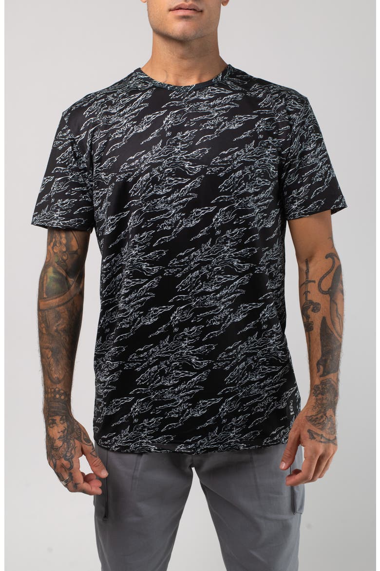 Aqua Terra Shadow Camo Tech Performance T-Shirt, Main, color, BLACK