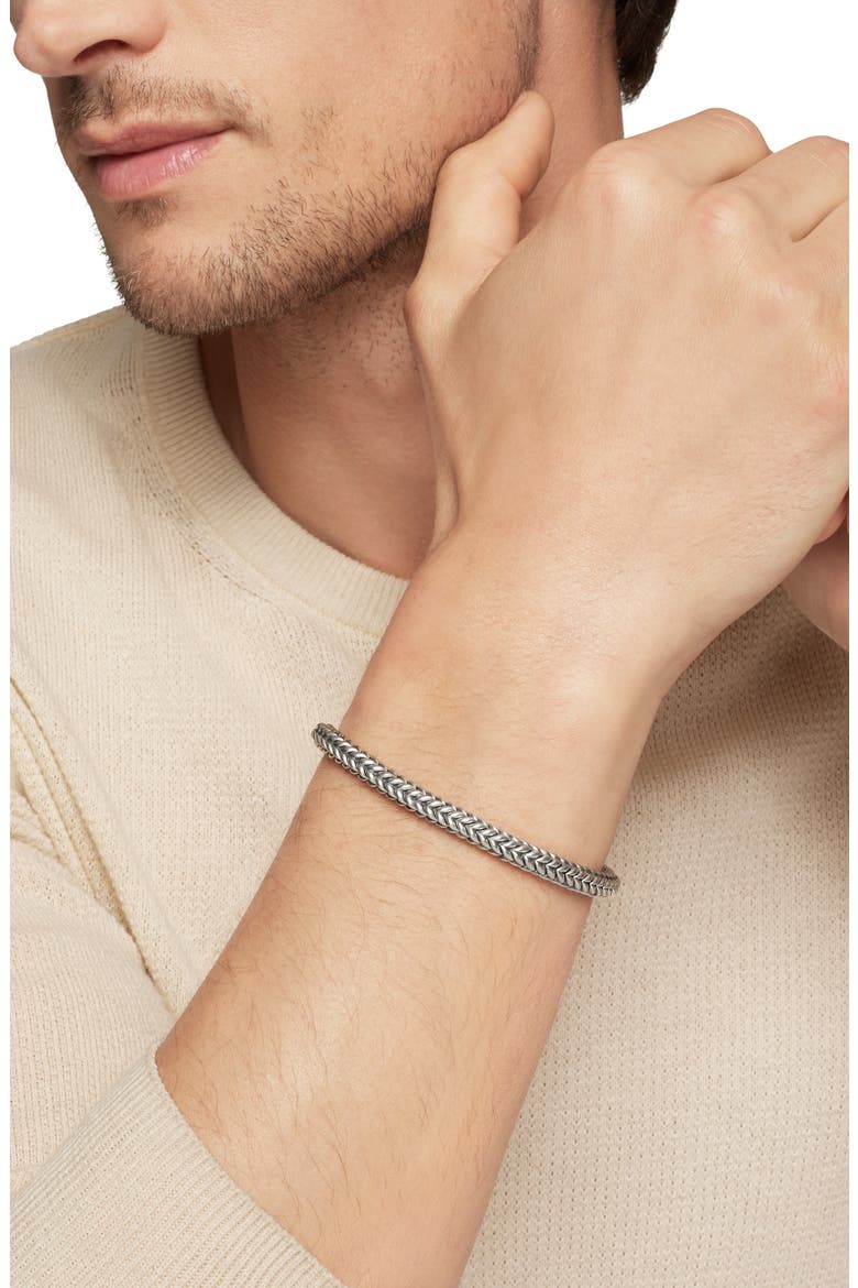 Chevron Bead Bracelet in Sterling Silver, 6mm, Alternate, color, SILVER