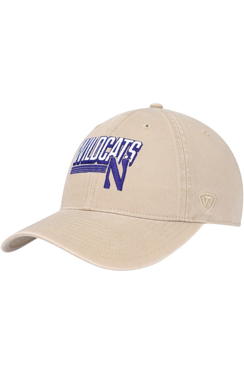 TOP OF THE WORLD Men's Top of the World Khaki Northwestern Wildcats Slice Adjustable Hat, Main, color, 