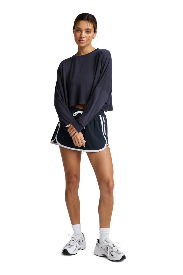 Studio Knit Long Sleeve T-Shirt, Alternate, color, NOCTURNAL NAVY