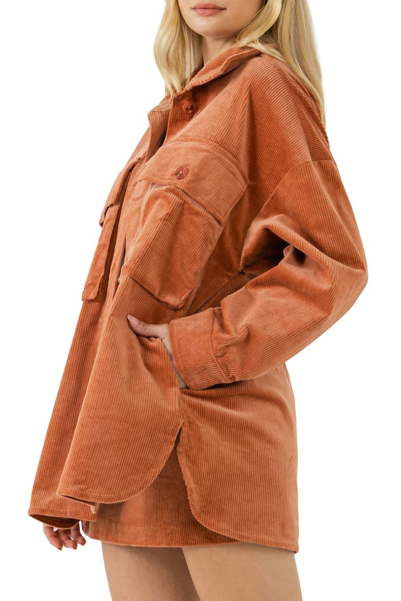 Corduroy Oversize Jacket, Alternate, color, RUST