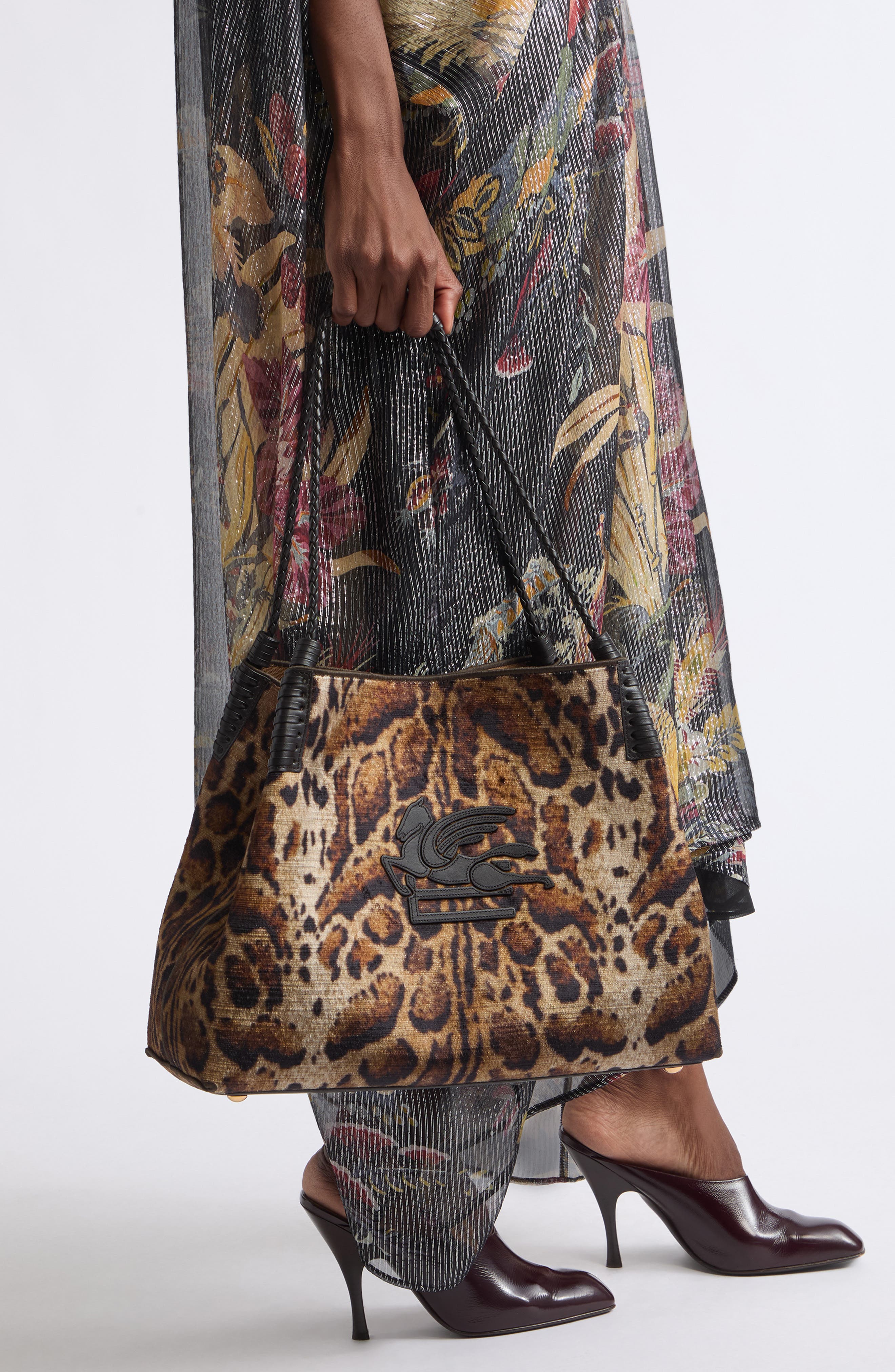 Libra Velvet Tote, Alternate, color, PRINT ON BEIGE BASE