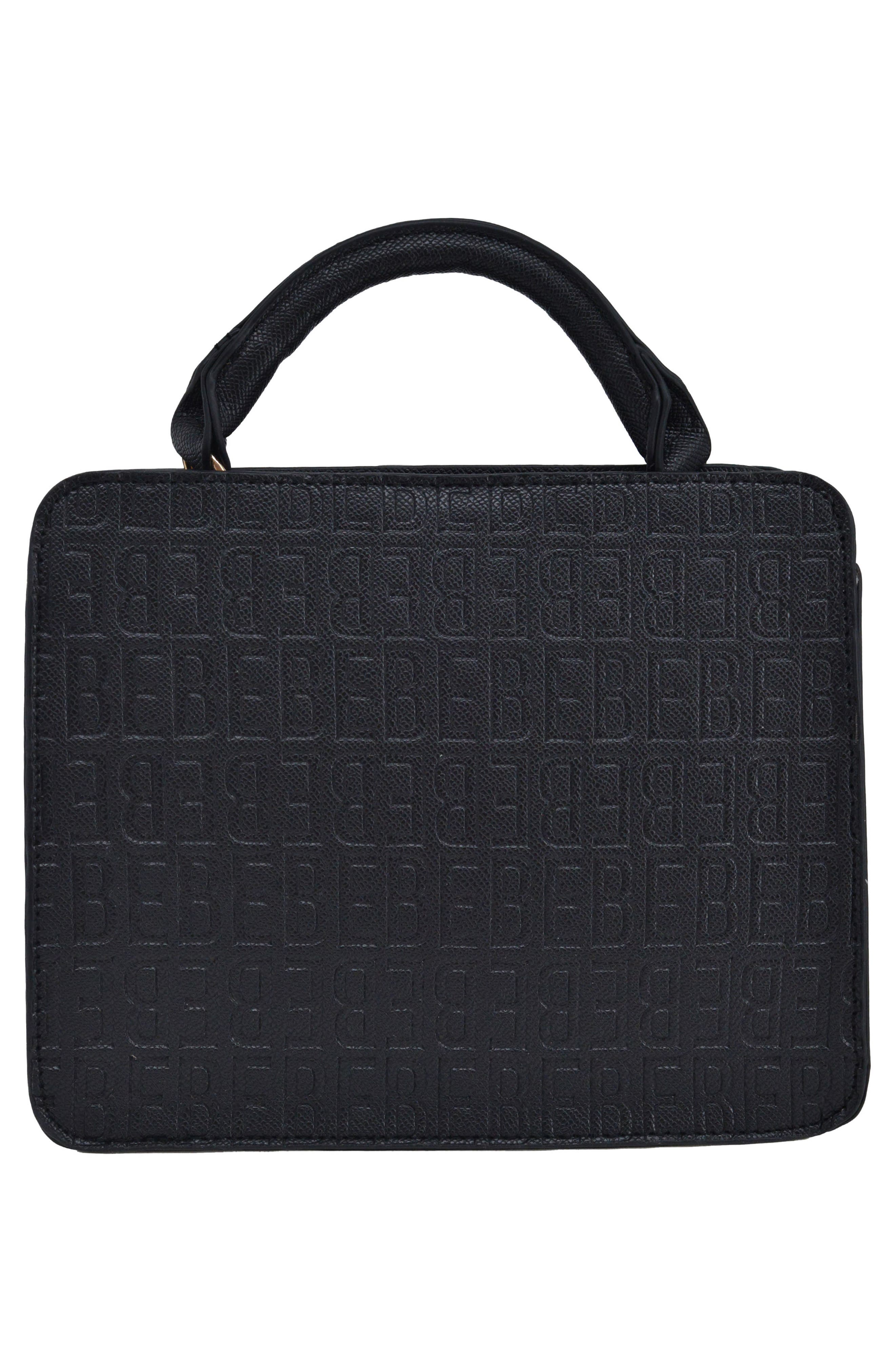 bebe Thea Small Satchel with Card Wallet, Alternate, color, Black