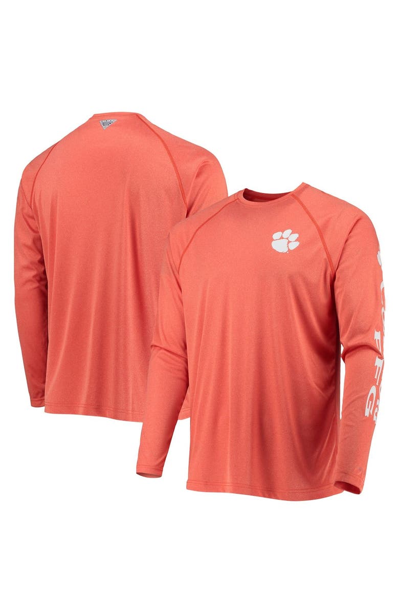 Columbia Men's Columbia Orange Clemson Tigers Terminal Tackle Omni-Shade Raglan Long Sleeve T-Shirt, Alternate, color, 
