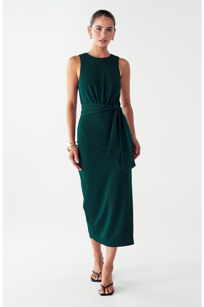 Aleda Midi Dress, Alternate, color, Emerald