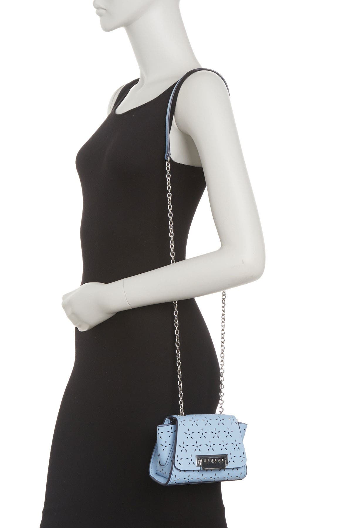 ZAC Zac Posen Eartha Mini Chain Leather Crossbody, Main, color, 