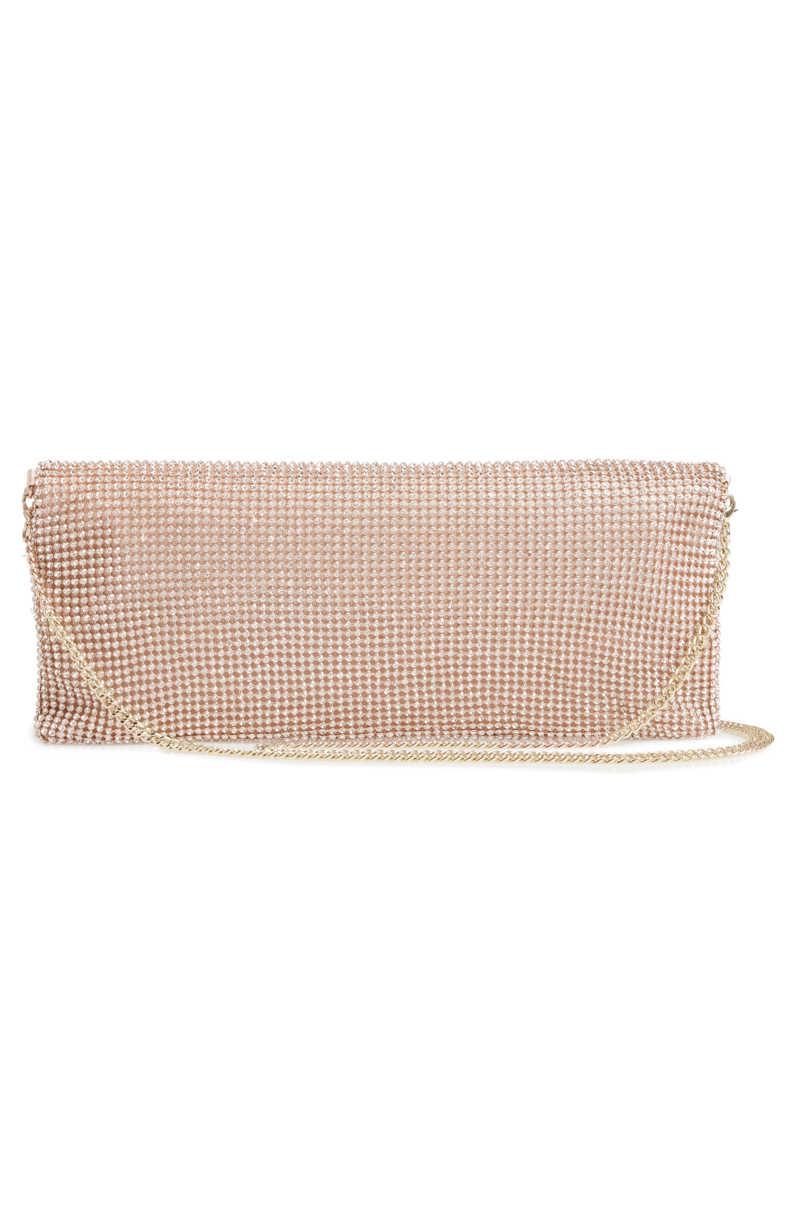 Nordstrom Crystal Mesh Foldover Clutch, Alternate, color, 