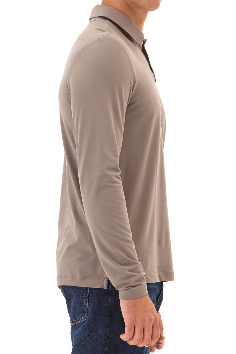 Darryn Luxe Long Sleeve Polo, Alternate, color, PALOMA