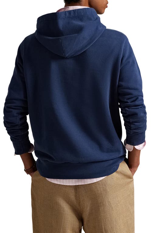 Polo Ralph Lauren Loopback Cotton Fleece Hoodie In Blue