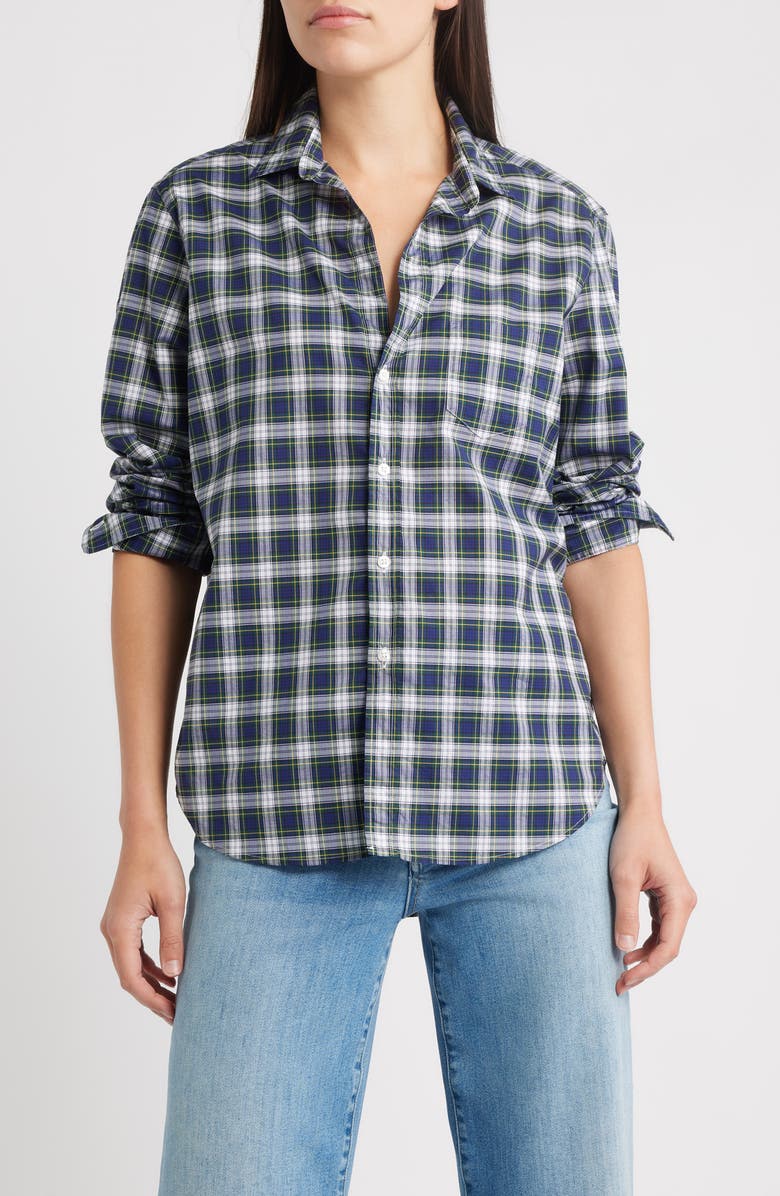 Frank & Eileen Plaid Relaxed Fit Cotton Button-Up Shirt, Main, color, Yellow Navy White Plaid