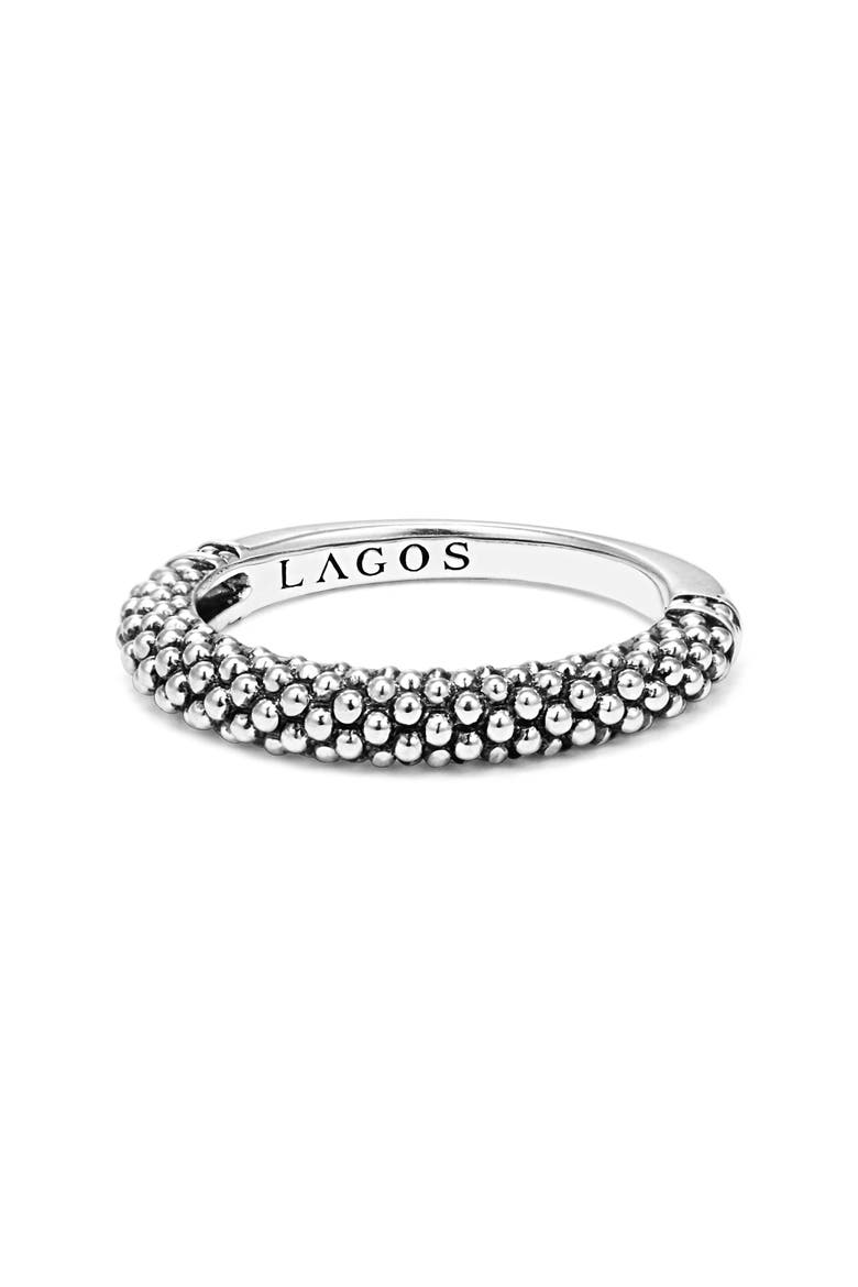 Caviar Stacking Ring, Alternate, color, SILVER