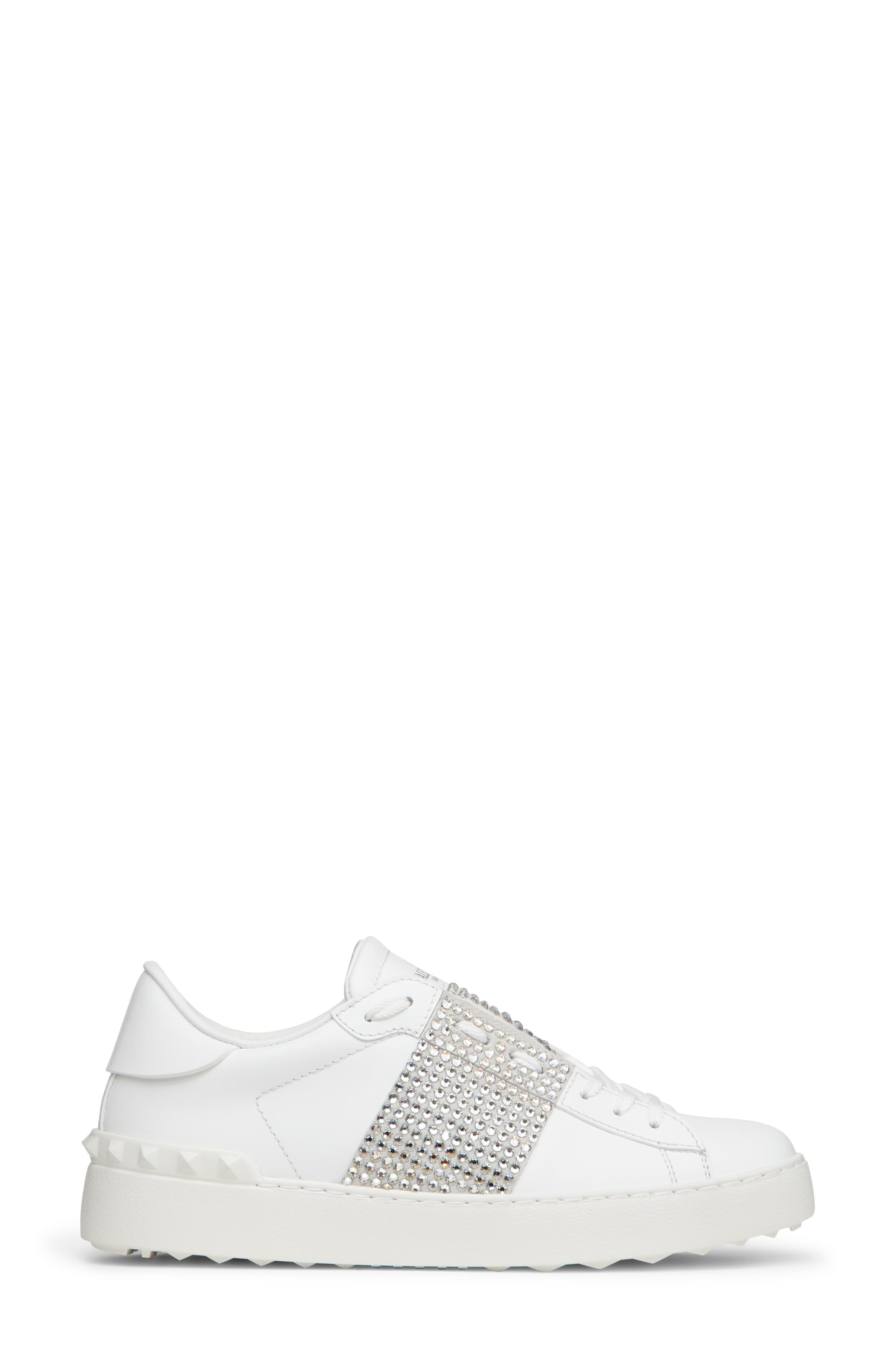 Valentino Garavani Rockstud Crystal Embellished Low Top Sneaker, Alternate, color, 