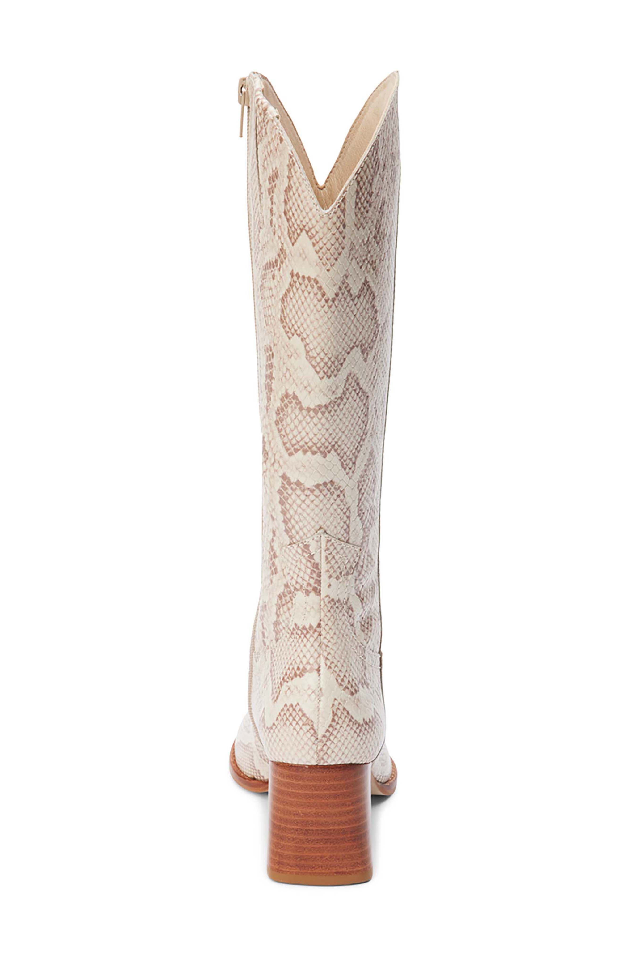Matisse Addison Pointed Toe Western Boot, Alternate, color, Beige Multi Snake