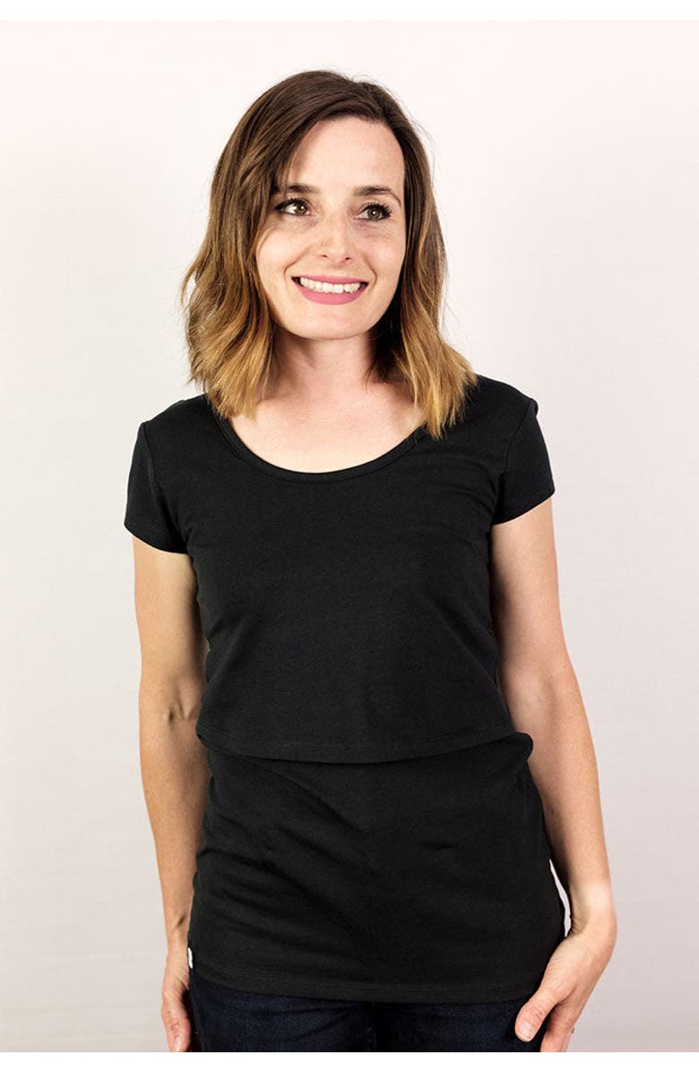 The Bshirt Short Sleeve Nursing T-shirt, Main, color, Black