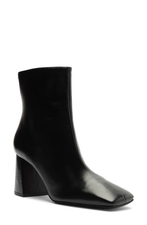 Schutz Leia Leather Block-heel Ankle Booties In Black