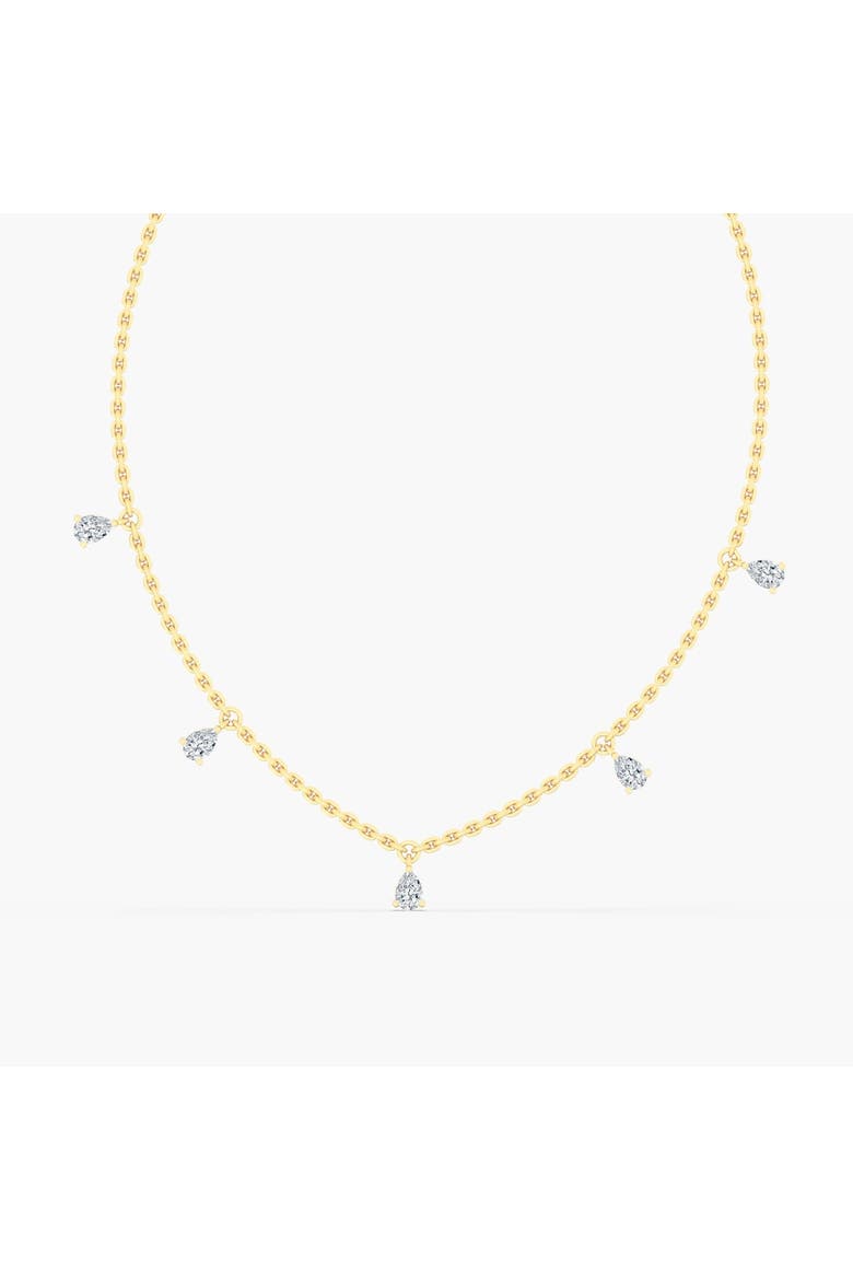 Pear Droplet Lab Diamond Necklace in 14K, Main, color, White Gold
