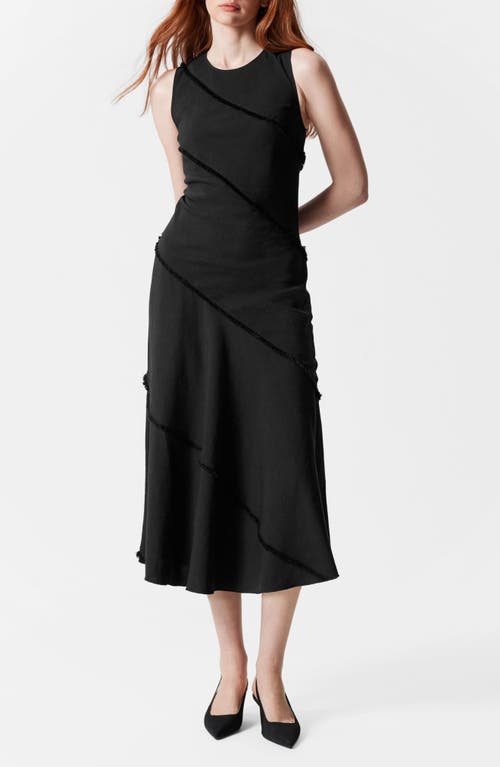 Shop & Other Stories Sleeveless Midi Dress In Black Dark
