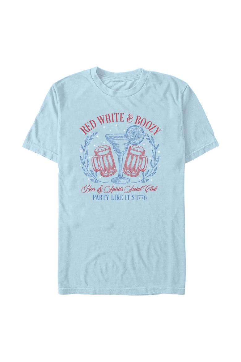 Men's Lost Gods Red White and Boozy Party  Graphic T-Shirt, Main, color, Light Blue