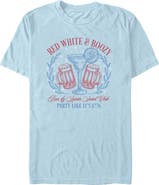 Lost Gods Men's Lost Gods Red White and Boozy Party  Graphic T-Shirt