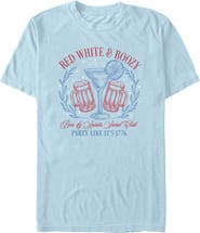 Lost Gods Men's Lost Gods Red White and Boozy Party  Graphic T-Shirt