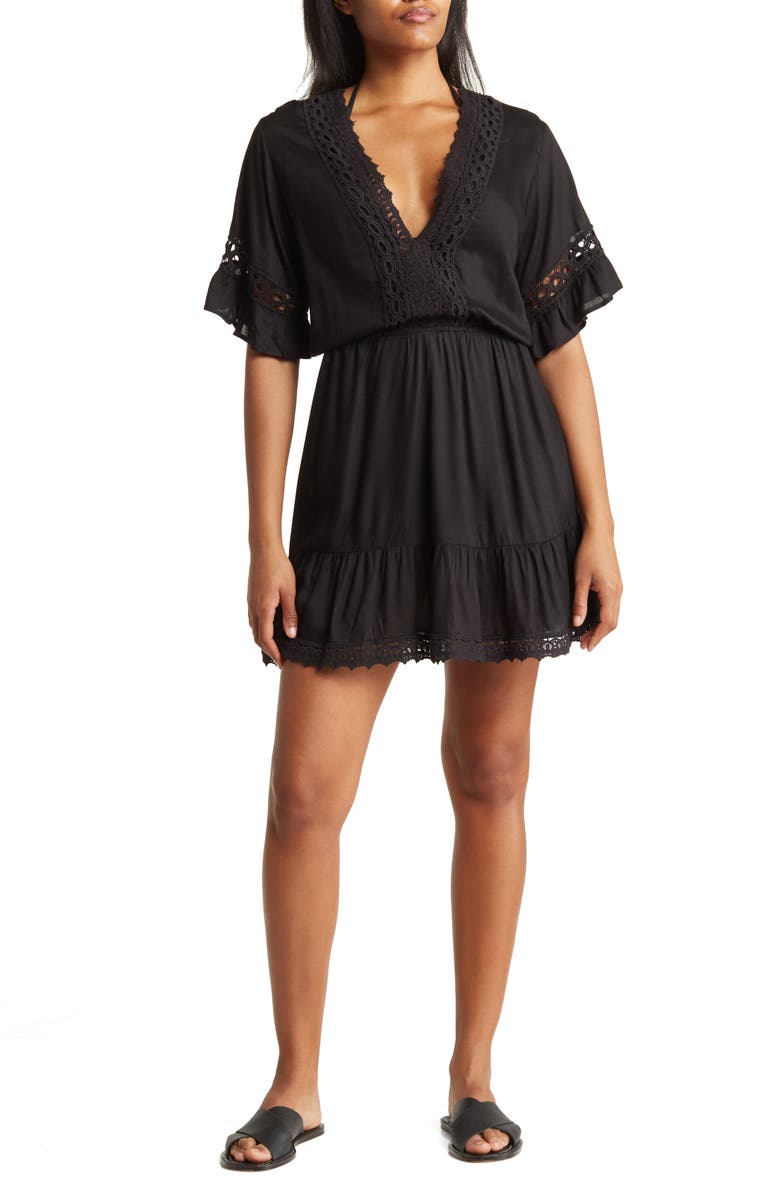 Crochet Lace Trim Cover-Up Tunic
