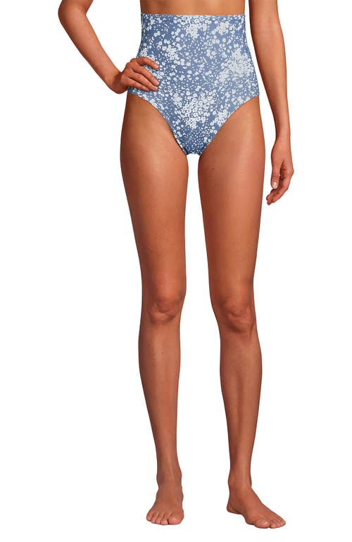 Shop Lands' End Slender Separates Ultra High Waisted Bikini Swim Bottoms In Dusk Sky Meadow Ditsy Floral