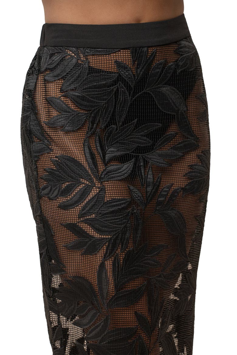 Bali Nights Embroidered  Skirt, Alternate, color, Black