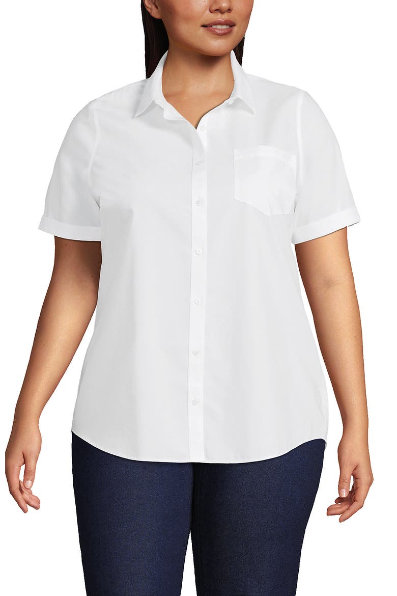 Short Sleeve No Iron Shirt, Alternate, color, White
