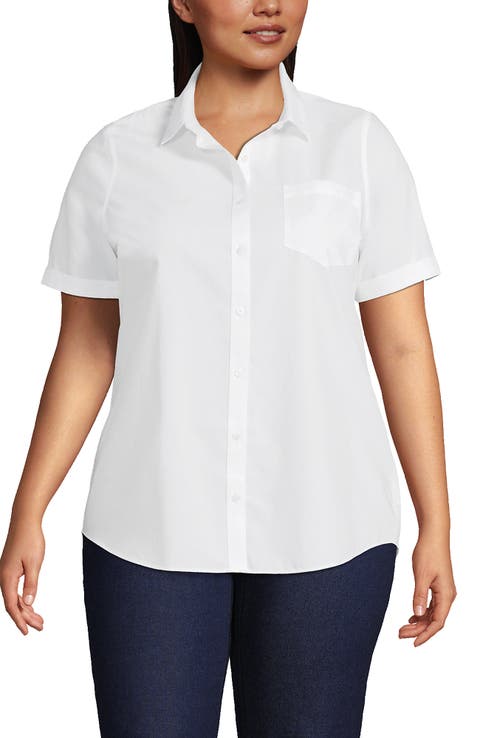 Lands' End Plus Size Wrinkle Free No Iron Shirt