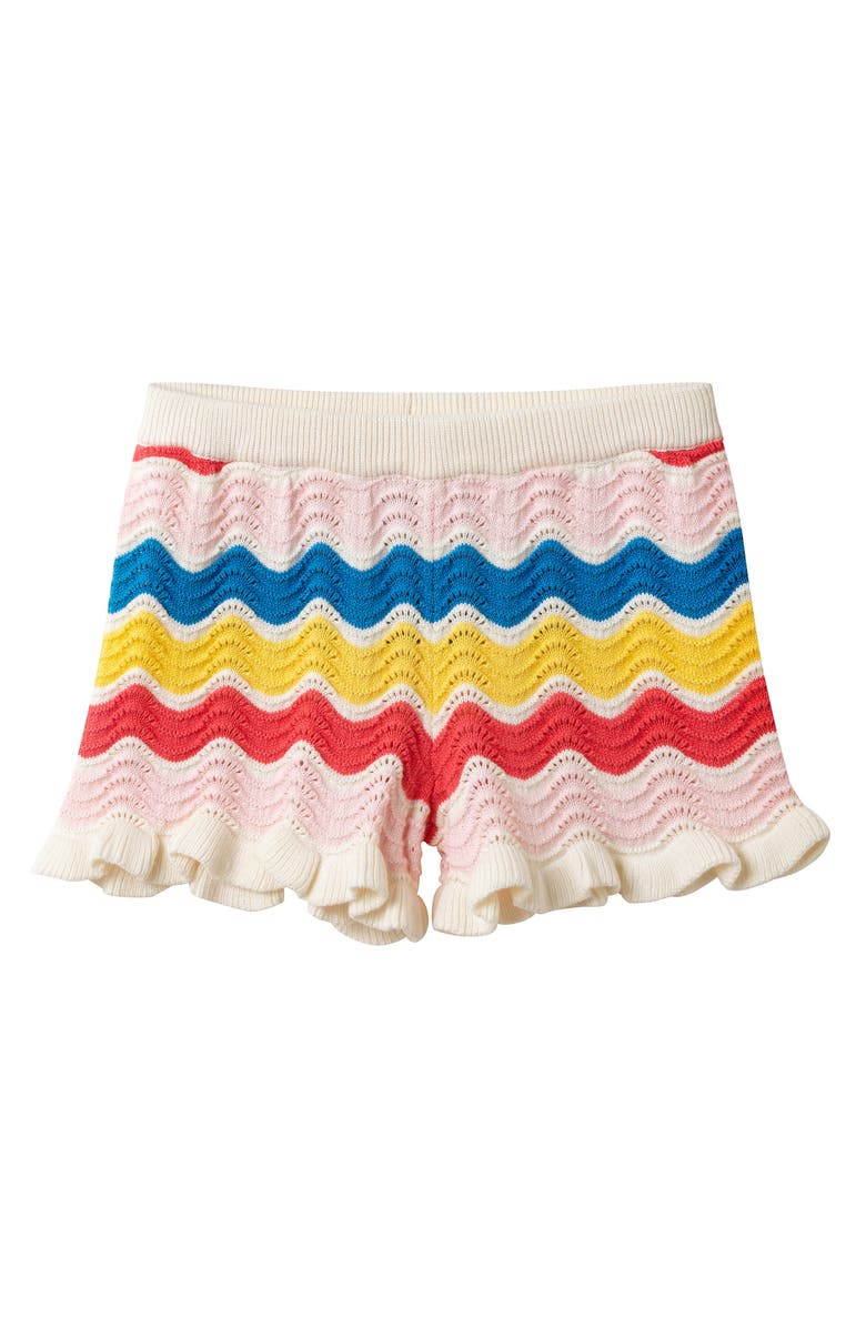 Andy & Evan Sunshine Ripple Crochet Top & Shorts Set, Alternate, color, White Multi