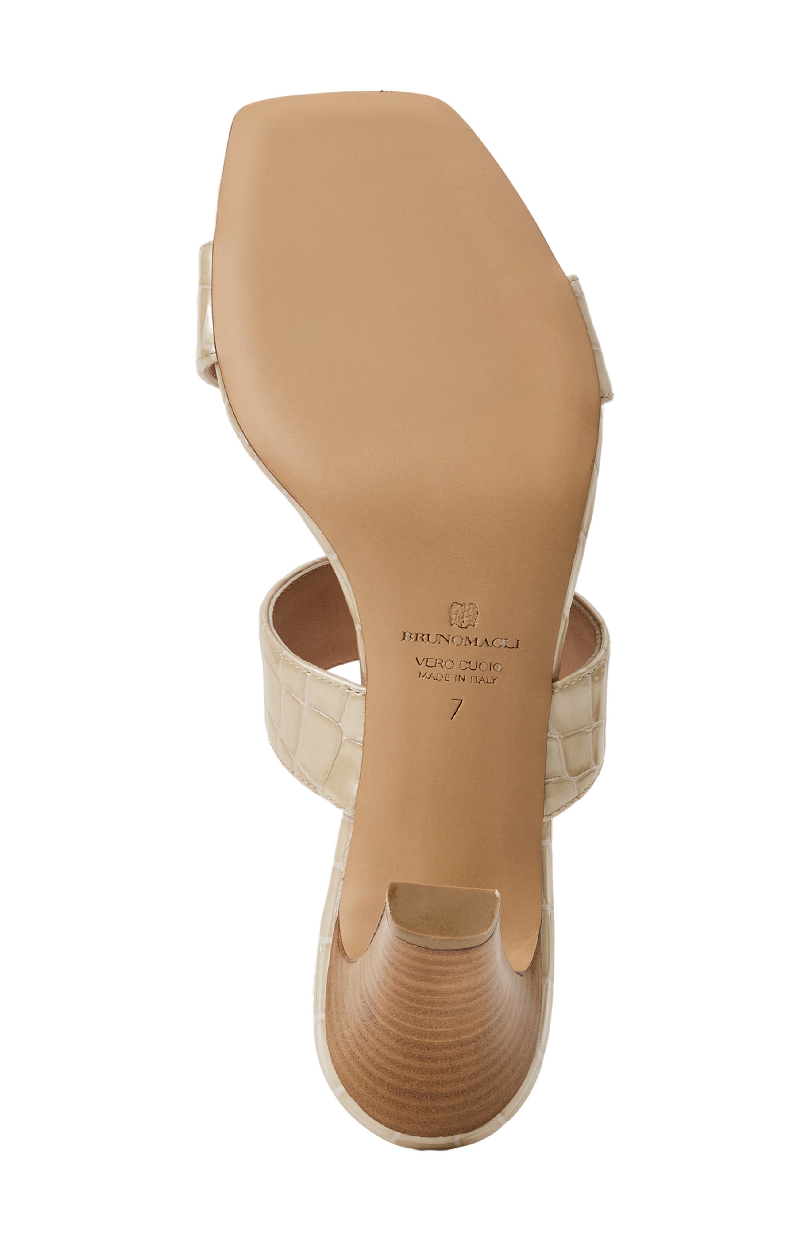 Vezza Embossed Slide Sandal, Alternate, color, SAND PATENT/ CROC