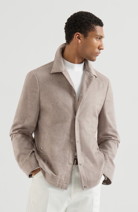 Cashmere flannel outerwear jacket