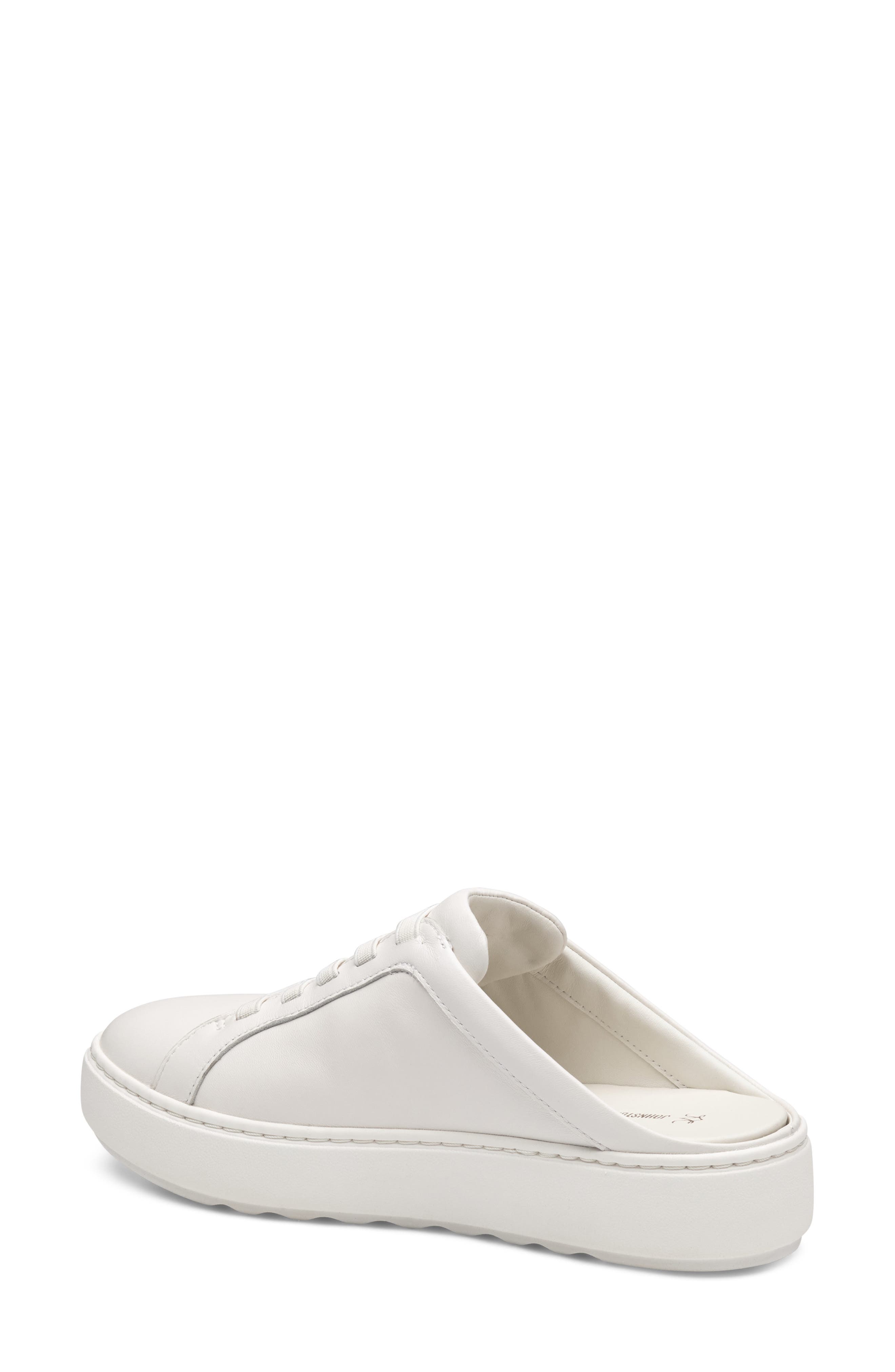 Johnston & Murphy Cammie Platform Sneaker Mule, Alternate, color, White Nappa Leather
