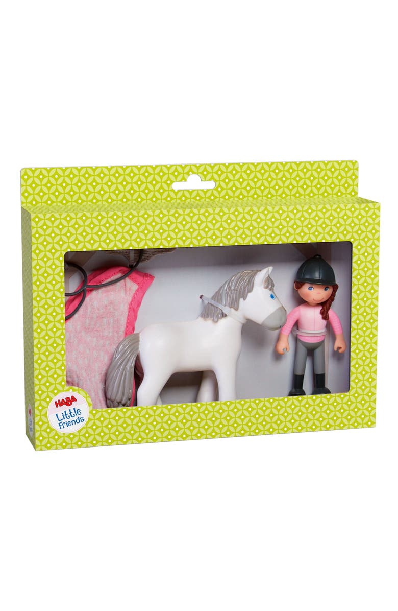HABA Little Friends Horse Riding Play set - Rider Sanya, Mare Saphira and Accessories, Alternate, color, Multi