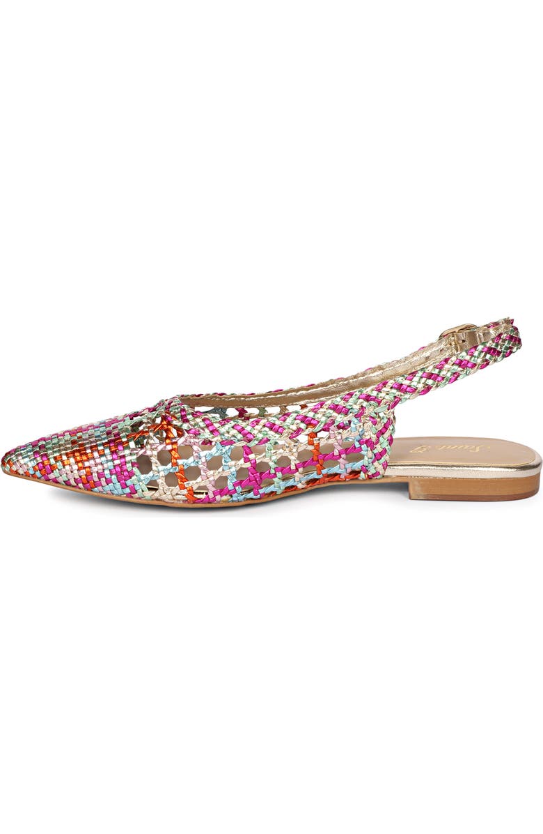 SAINT G Chayya Metallic Woven Slingback Flat, Alternate, color, Rainbow