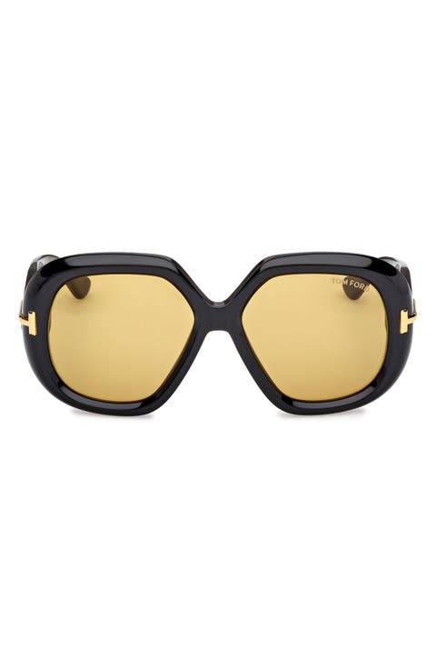 56mm Geometric Sunglasses