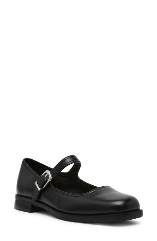 Steve Madden Women's Delancy Mary Jane Loafer Flats In Black Leather