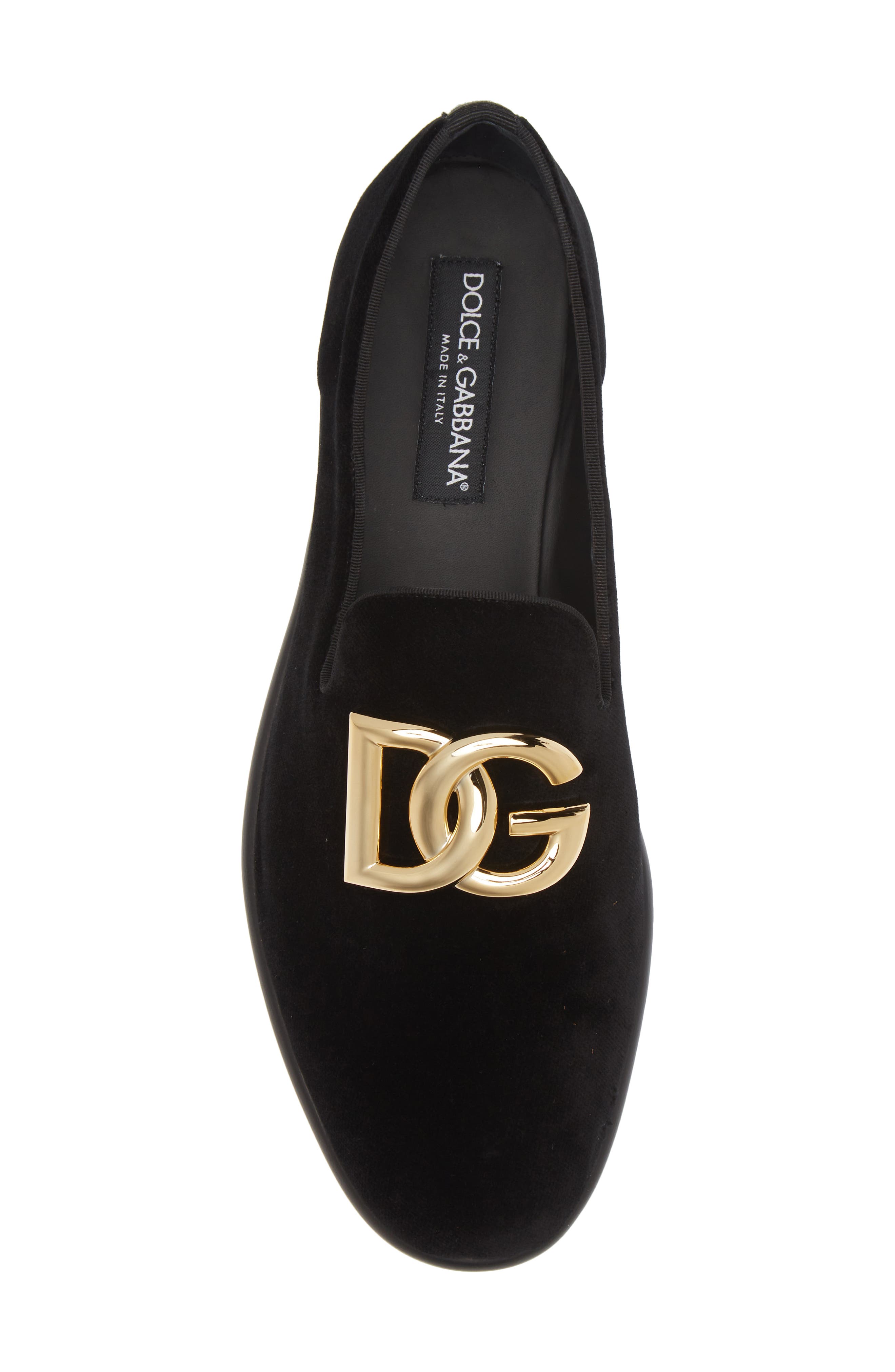 Dolce&Gabbana Leonardo Velvet Loafer, Alternate, color, 80999 Black