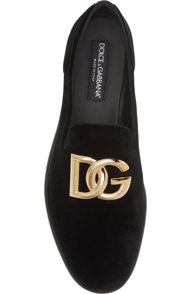Dolce&Gabbana Leonardo Velvet Loafer, Alternate, color, 80999 Black