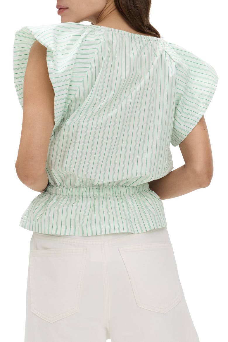 Variegated Stripe Cotton Top, Alternate, color, GREEN/ MULTI
