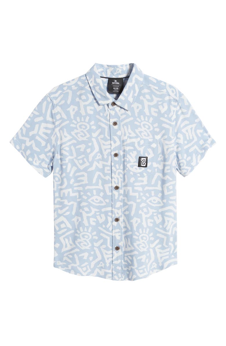 Rip Curl Kids' Search Short Sleeve Button-Up Shirt, Main, color, 