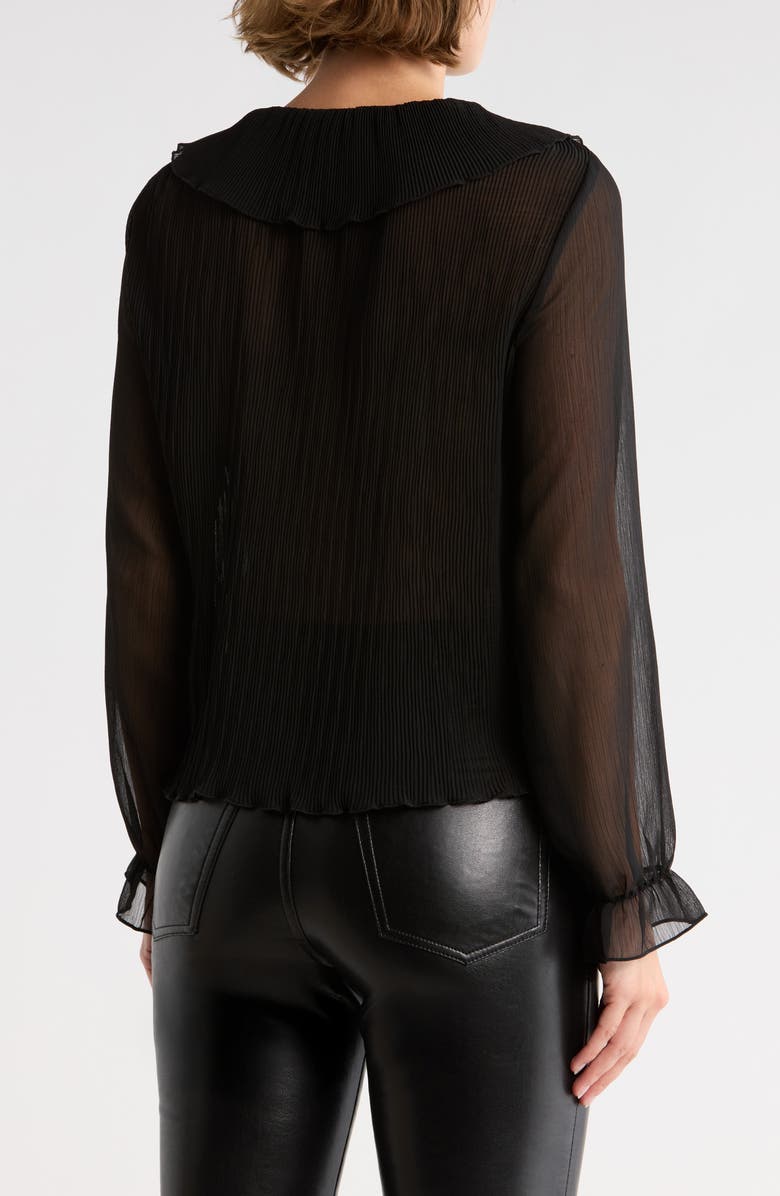 Muse Three Quarter Sleeve Ruffle Top, Alternate, color, Black