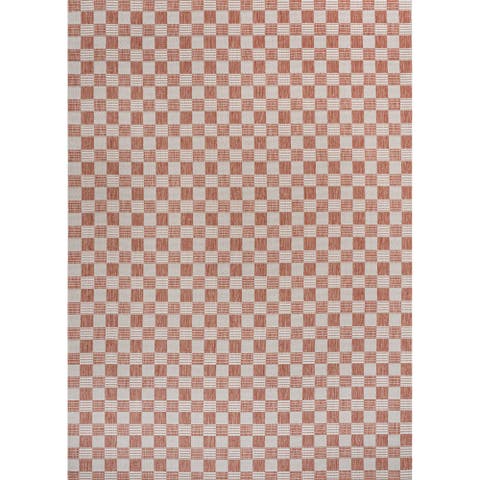 Aimee Traditional Cottage Checkerboard Indoor/Outdoor Area Rug