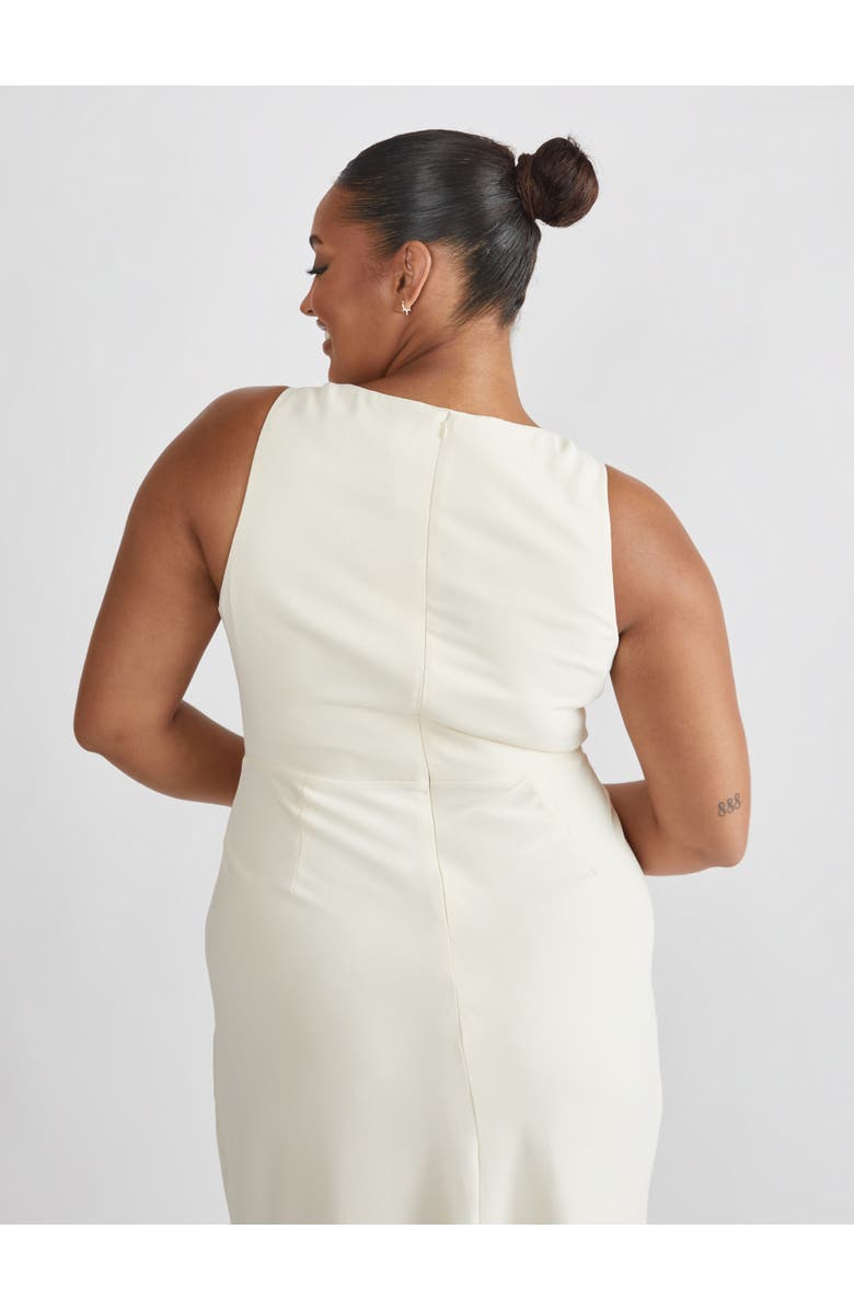 Six Stories Cowl Front Crepe Bridesmaid Dress, Alternate, color, Almond