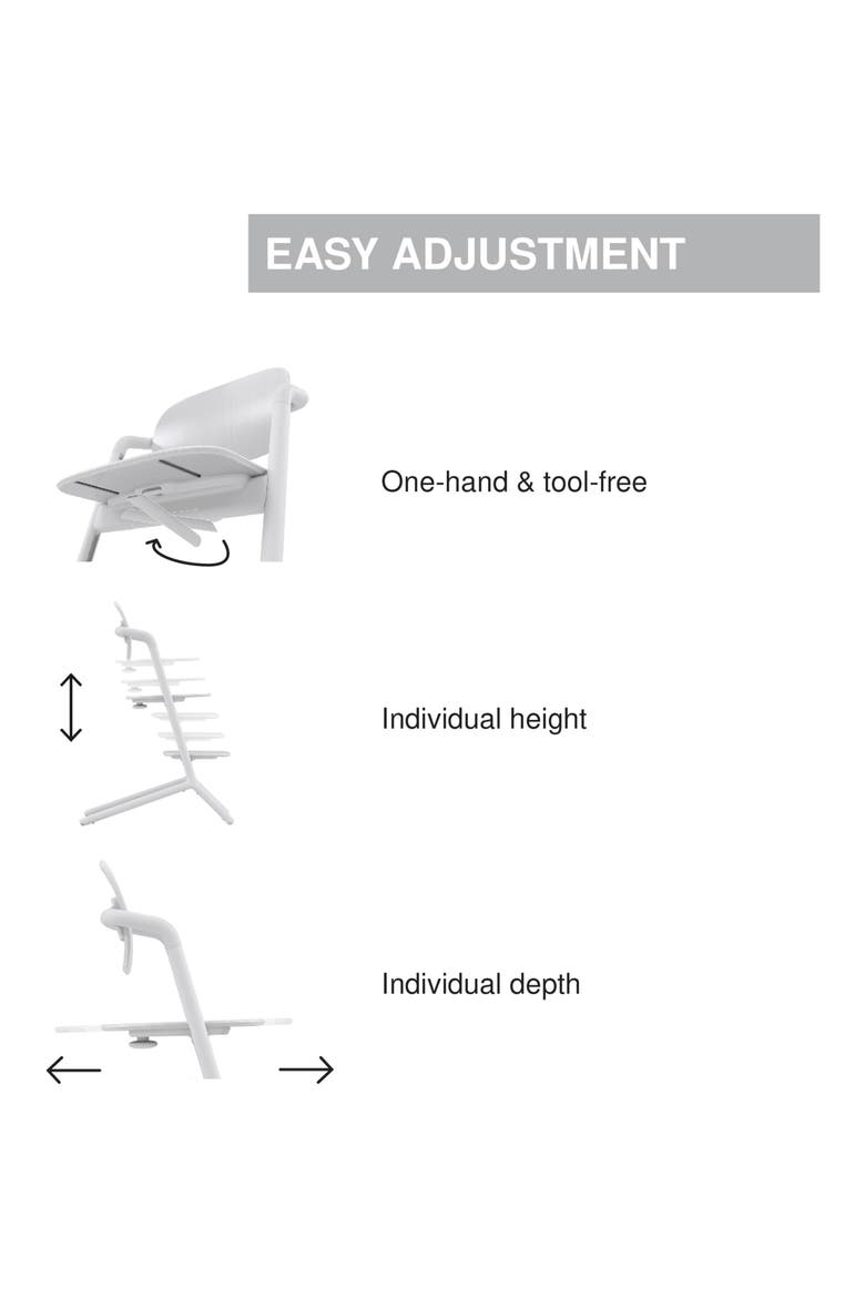 LEMO 3-in-1 High Chair with Baby Set & Tray, Alternate, color, WHITE