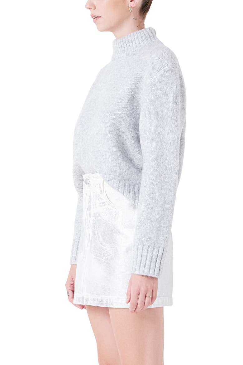 Mock Neck Pullover Sweater, Alternate, color, GREY