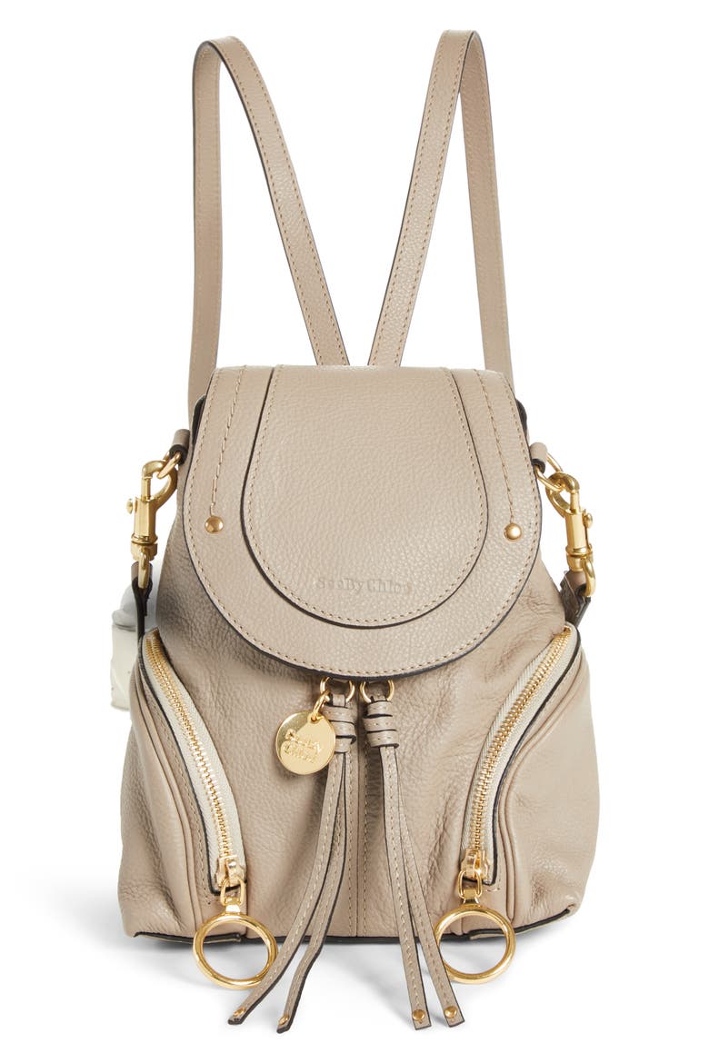 Small Olga Leather Backpack, Main, color, MOTTY GREY